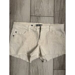 Celebrity Pink Womens‎ White Frayed Hem Denim Shorts Size 4